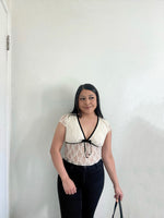 Load image into Gallery viewer, Lacey Ribbon Top (ivory)
