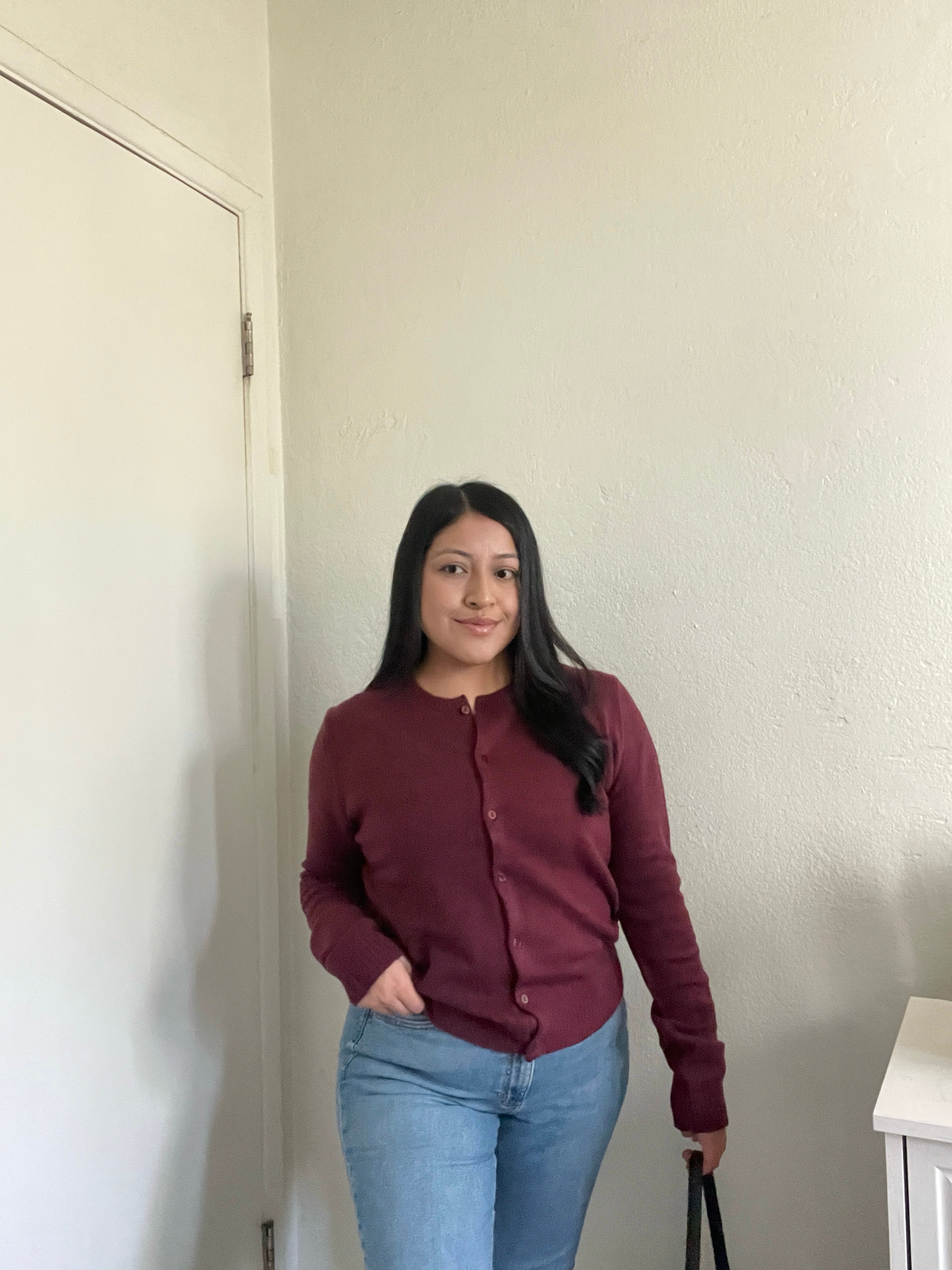 Falling For You Cardigan (dark cherry)