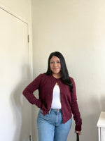 Load image into Gallery viewer, Falling For You Cardigan (dark cherry)
